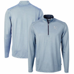 Kansas City Royals Cutter & Buck Virtue Eco Pique Micro Stripe Recycled Quarter-Zip Pullover Top | MLB Shop