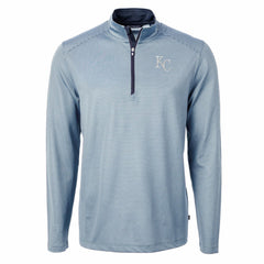 Kansas City Royals Cutter & Buck Virtue Eco Pique Micro Stripe Recycled Quarter-Zip Pullover Top | MLB Shop