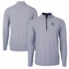 Kansas City Royals Cutter & Buck Virtue Eco Pique Micro Stripe Recycled Quarter-Zip Pullover Top | MLB Near me
