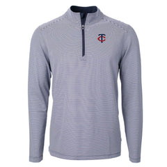 Minnesota Twins Cutter & Buck Virtue Eco Pique Micro Stripe Recycled Quarter-Zip Pullover Top | MLB On Sale