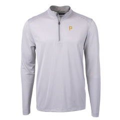 Pittsburgh Pirates Cutter & Buck Virtue Eco Pique Micro Stripe Recycled Quarter-Zip Pullover Top | MLB Outlet