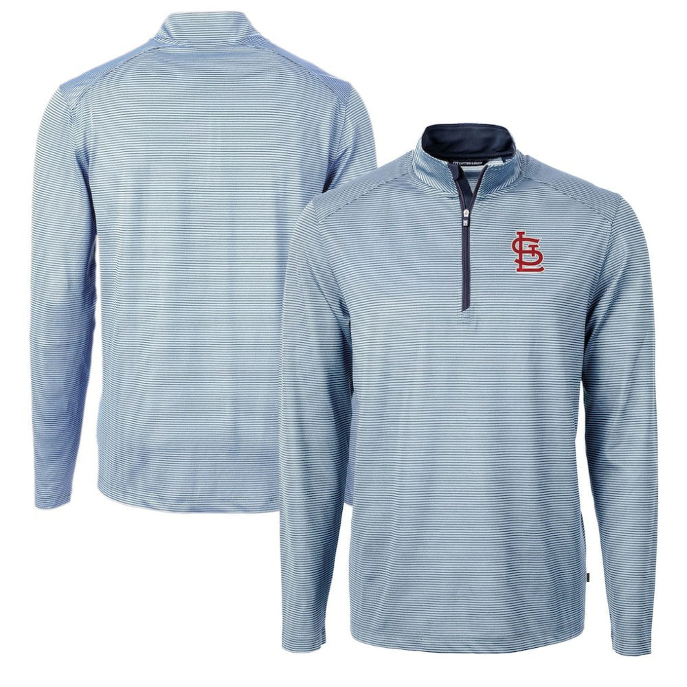 St. Louis Cardinals Cutter & Buck Virtue Eco Pique Micro Stripe Recycled Quarter-Zip Pullover Top | MLB Near me