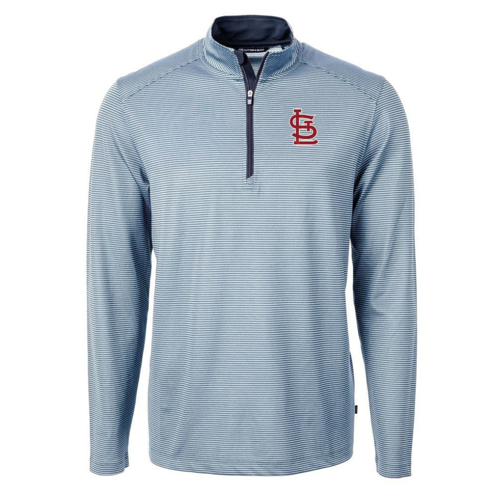 St. Louis Cardinals Cutter & Buck Virtue Eco Pique Micro Stripe Recycled Quarter-Zip Pullover Top | MLB Near me