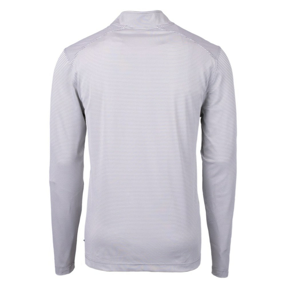 Texas Rangers Cutter & Buck Virtue Eco Pique Micro Stripe Recycled Quarter-Zip Pullover Top | MLB Online