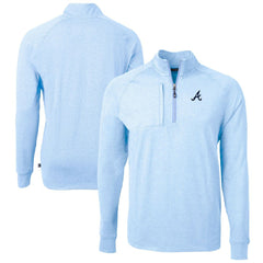 Atlanta Braves Cutter & Buck Adapt Eco Knit Stretch Recycled Quarter-Zip Pullover Top | MLB On Sale