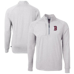 Boston Red Sox Cutter & Buck Adapt Eco Knit Stretch Recycled Quarter-Zip Pullover Top | MLB Outlet