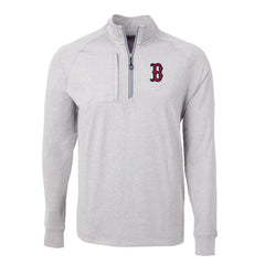 Boston Red Sox Cutter & Buck Adapt Eco Knit Stretch Recycled Quarter-Zip Pullover Top | MLB Outlet