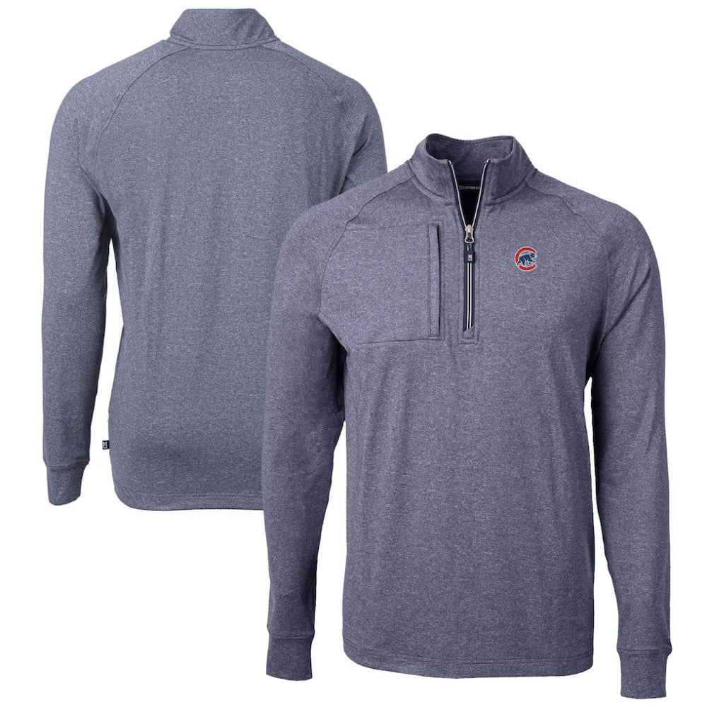 Chicago Cubs Cutter & Buck Adapt Eco Knit Stretch Recycled Quarter-Zip Pullover Top | MLB Sale
