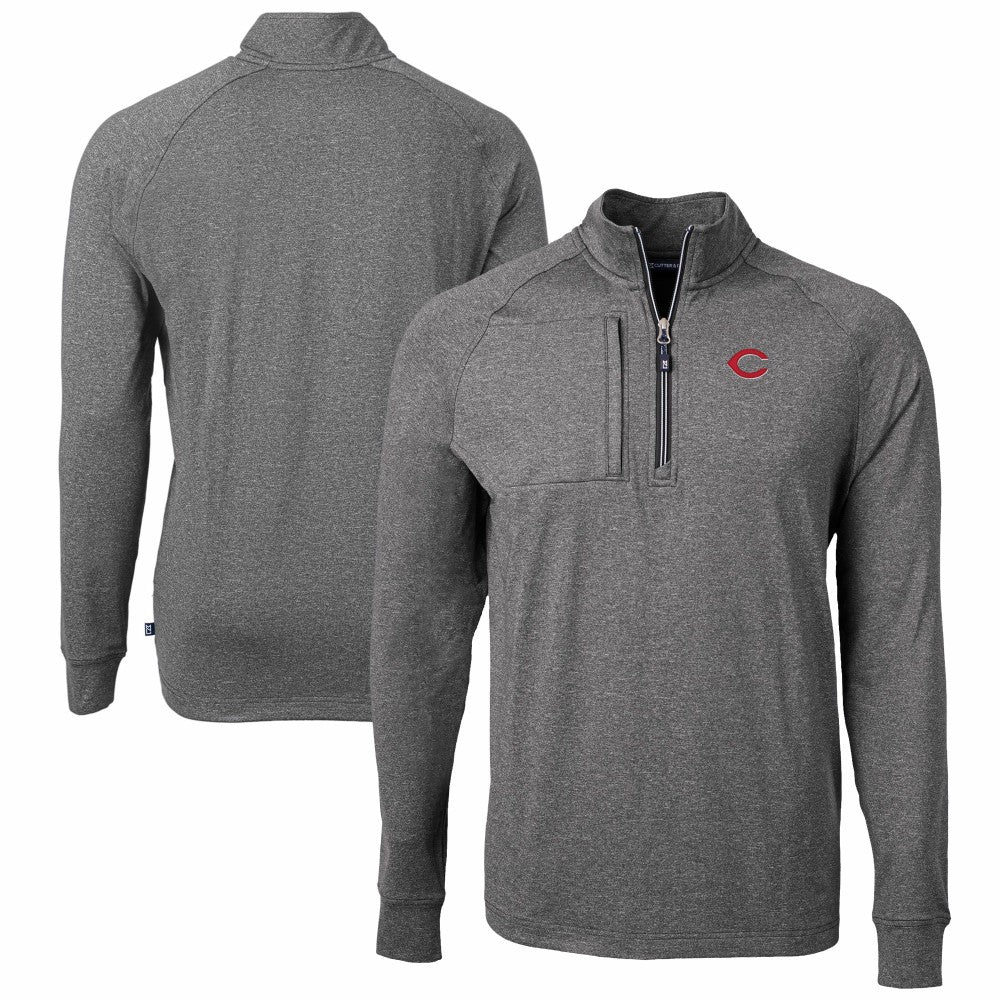Cincinnati Reds Cutter & Buck Adapt Eco Knit Stretch Recycled Quarter-Zip Pullover Top | MLB Online