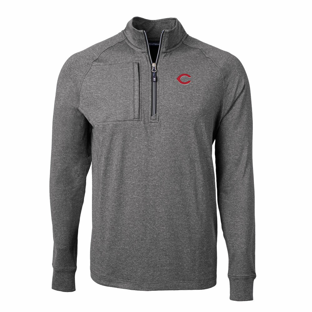 Cincinnati Reds Cutter & Buck Adapt Eco Knit Stretch Recycled Quarter-Zip Pullover Top | MLB Online