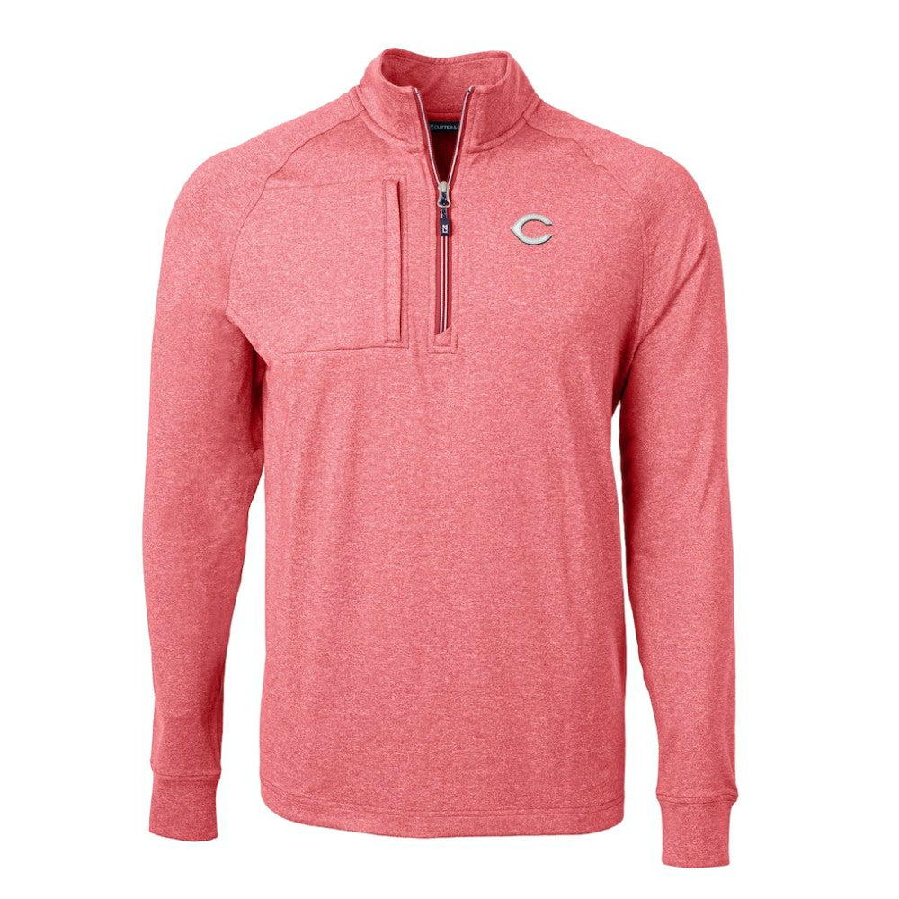 Cincinnati Reds Cutter & Buck Adapt Eco Knit Stretch Recycled Quarter-Zip Pullover Top | MLB Outlet