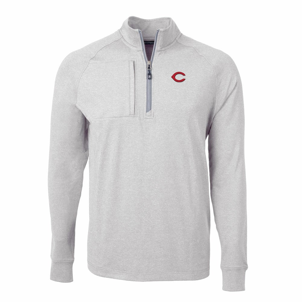 Cincinnati Reds Cutter & Buck Adapt Eco Knit Stretch Recycled Quarter-Zip Pullover Top | MLB Near me