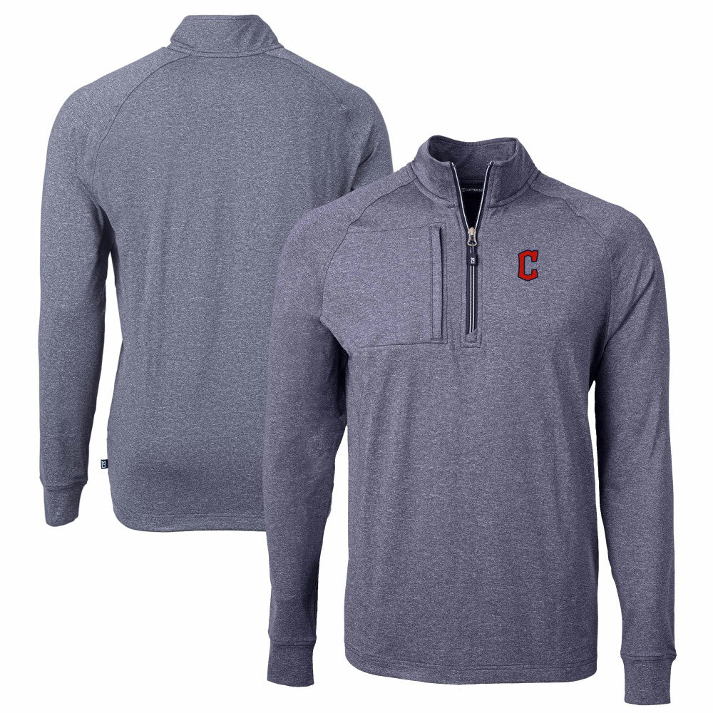 Cleveland Guardians Cutter & Buck Adapt Eco Knit Stretch Recycled Quarter-Zip Pullover Top | MLB For sale
