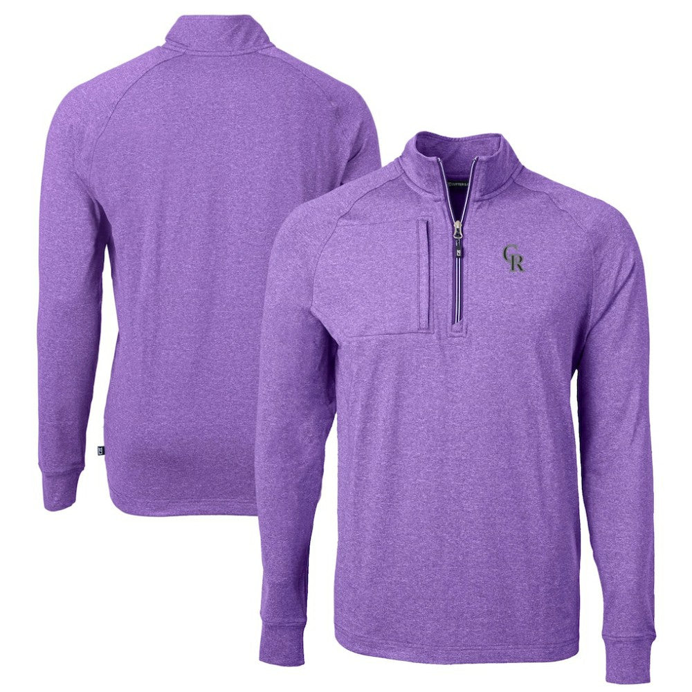 Colorado Rockies Cutter & Buck Adapt Eco Knit Stretch Recycled Quarter-Zip Pullover Top | MLB On Sale