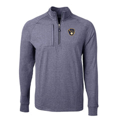 Milwaukee Brewers Cutter & Buck Adapt Eco Knit Stretch Recycled Quarter-Zip Pullover Top | MLB For sale