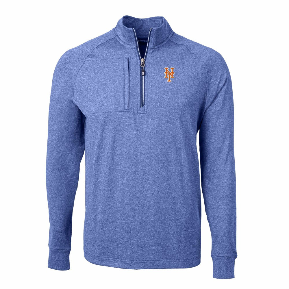 New York Mets Cutter & Buck Adapt Eco Knit Stretch Recycled Quarter-Zip Pullover Top | MLB For sale