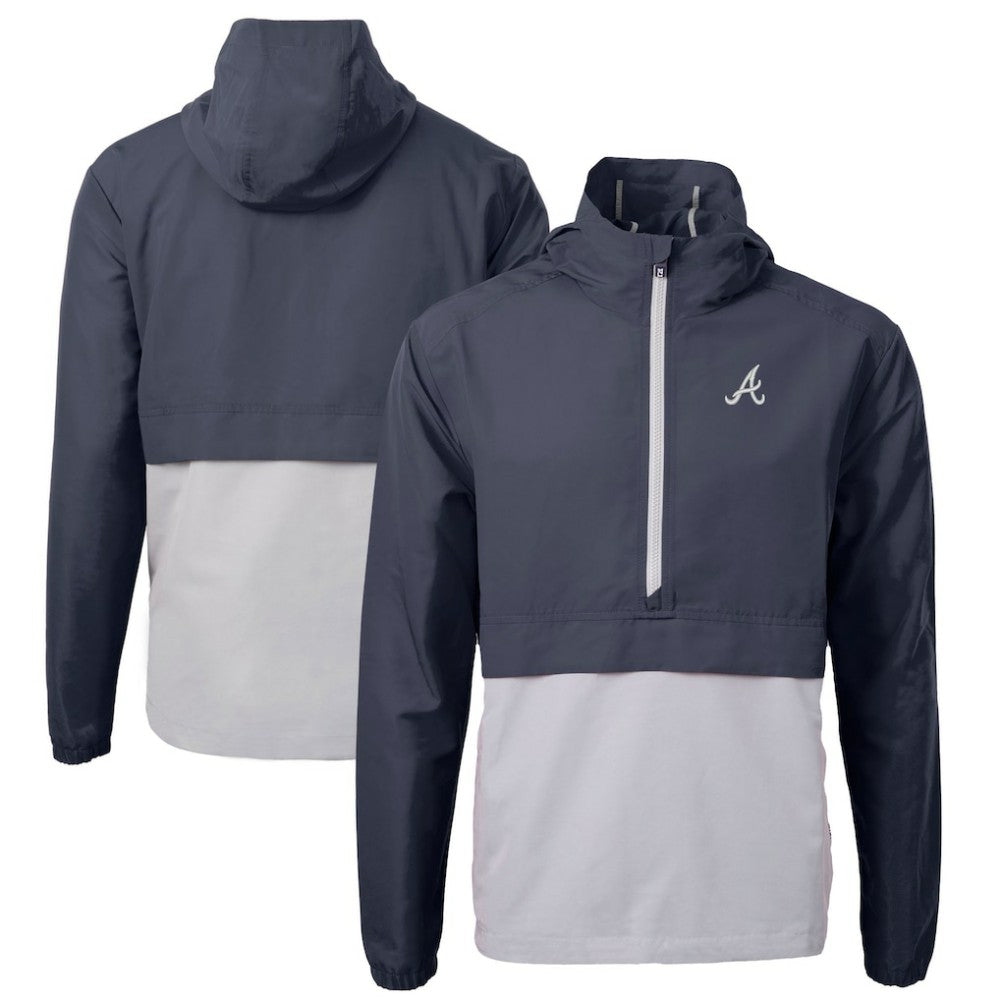 Atlanta Braves Cutter & Buck Charter Eco Recycled Half-Zip Anorak Jacket | MLB Shop