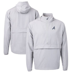 Atlanta Braves Cutter & Buck Charter Eco Recycled Half-Zip Anorak Jacket | MLB On Sale