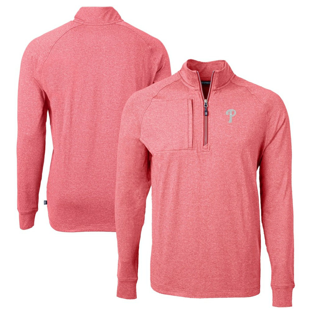 Philadelphia Phillies Cutter & Buck Adapt Eco Knit Stretch Recycled Quarter-Zip Pullover Top | MLB Online