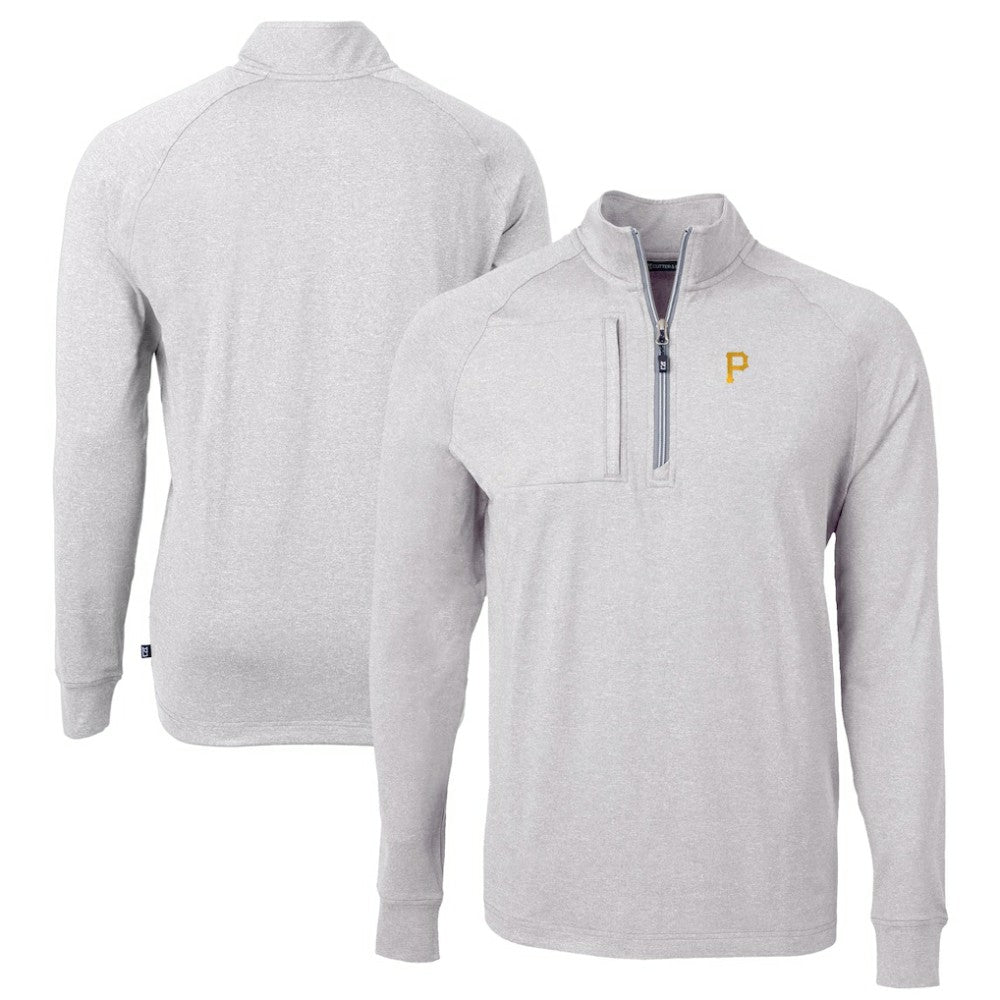 Pittsburgh Pirates Cutter & Buck Adapt Eco Knit Stretch Recycled Quarter-Zip Pullover Top | MLB Discount