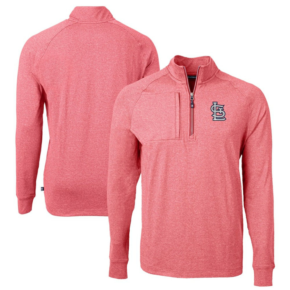 St. Louis Cardinals Cutter & Buck Adapt Eco Knit Stretch Recycled Quarter-Zip Pullover Top | MLB Outlet
