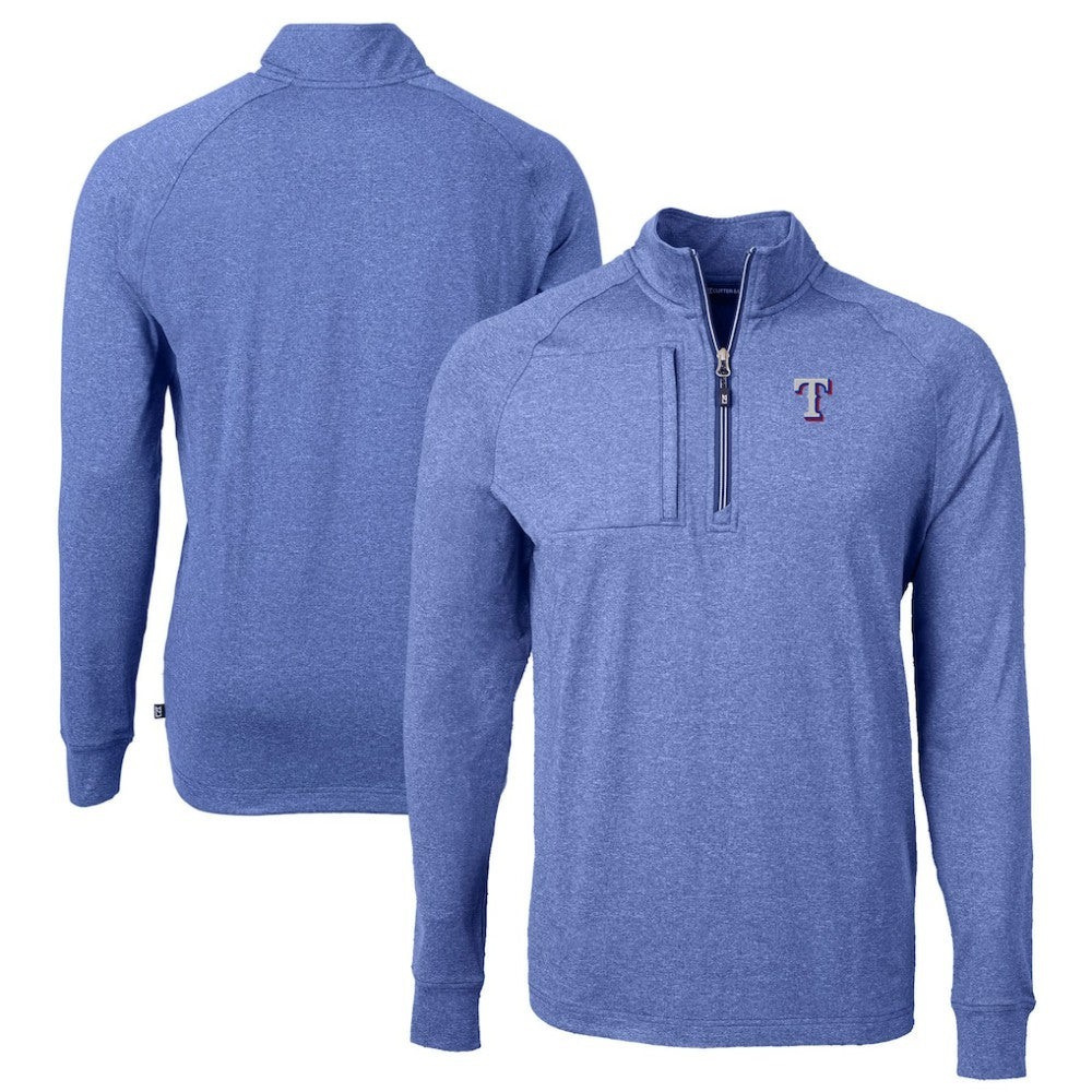 Texas Rangers Cutter & Buck Adapt Eco Knit Stretch Recycled Quarter-Zip Pullover Top | MLB Discount