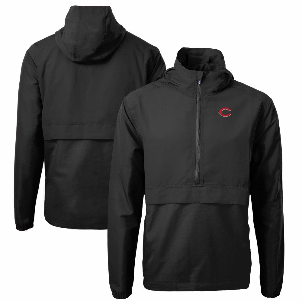 Cincinnati Reds Cutter & Buck Charter Eco Recycled Half-Zip Anorak Jacket | MLB Discount