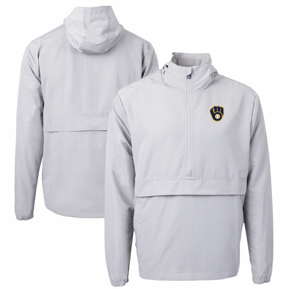 Milwaukee Brewers Cutter & Buck Charter Eco Recycled Half-Zip Anorak Jacket | MLB Outlet