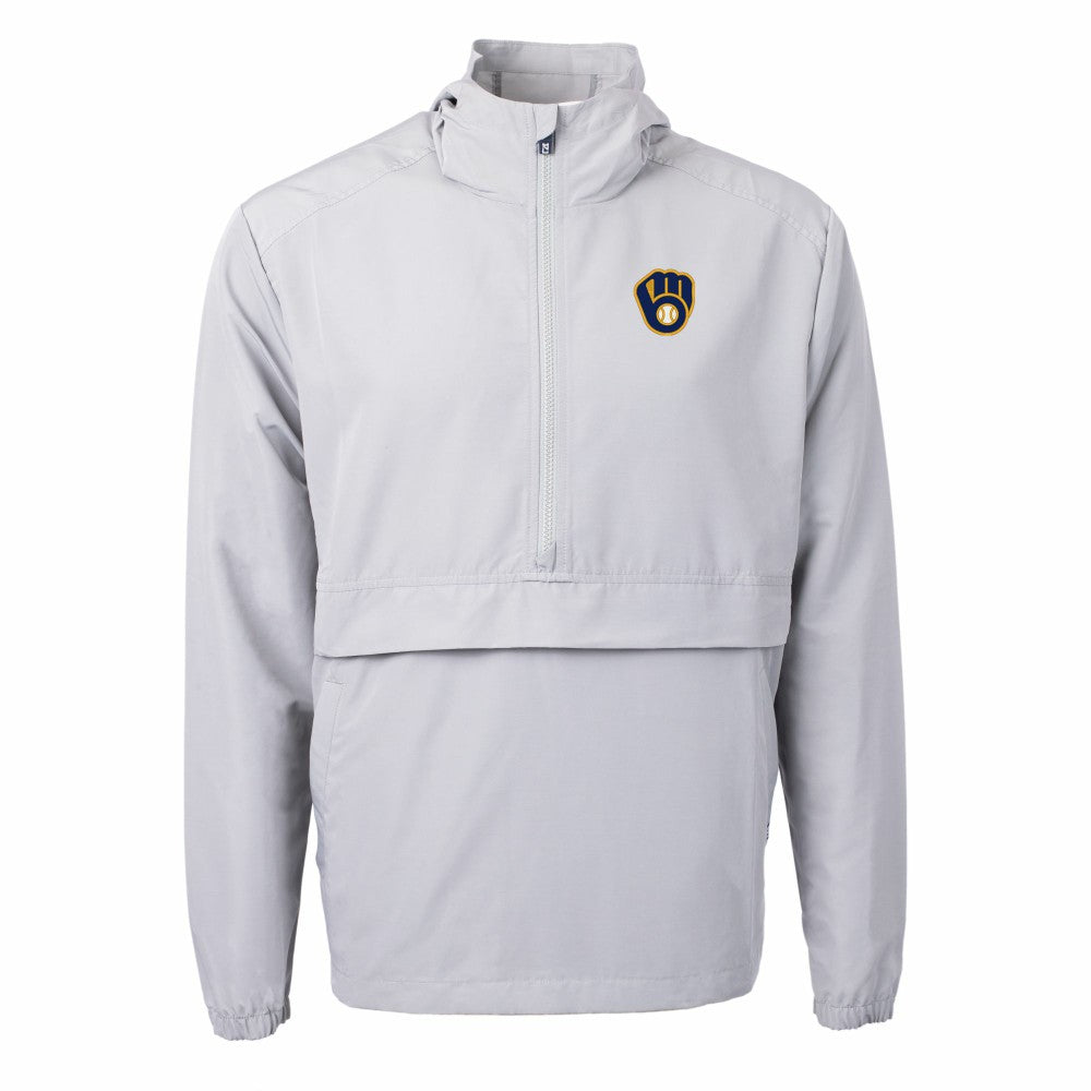 Milwaukee Brewers Cutter & Buck Charter Eco Recycled Half-Zip Anorak Jacket | MLB Outlet