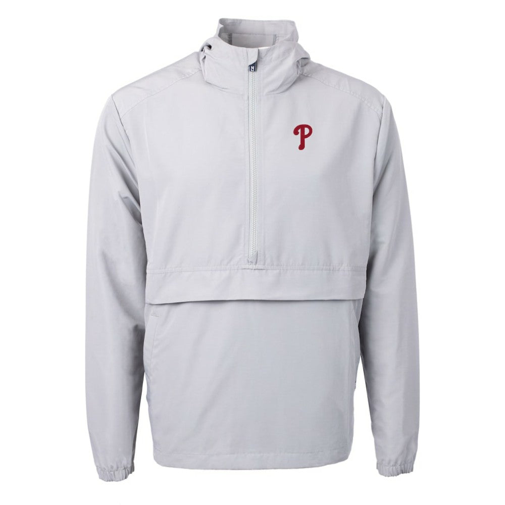 Philadelphia Phillies Cutter & Buck Charter Eco Recycled Half-Zip Anorak Jacket | MLB Discount