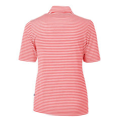 Atlanta Braves Cutter & Buck Women's Virtue Eco Pique Stripe Recycled Quarter-Zip Pullover Top | MLB Outlet