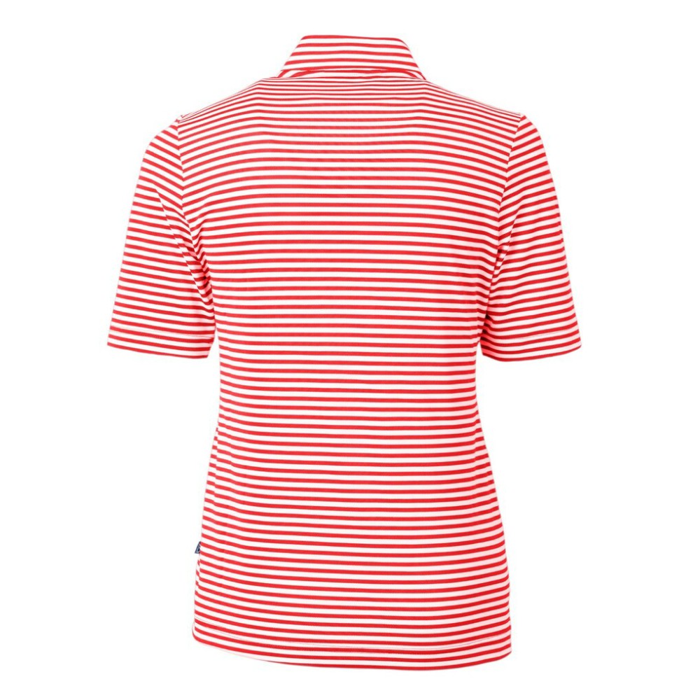 Washington Nationals Cutter & Buck Women's Virtue Eco Pique Stripe Recycled Quarter-Zip Pullover Top | MLB Shop