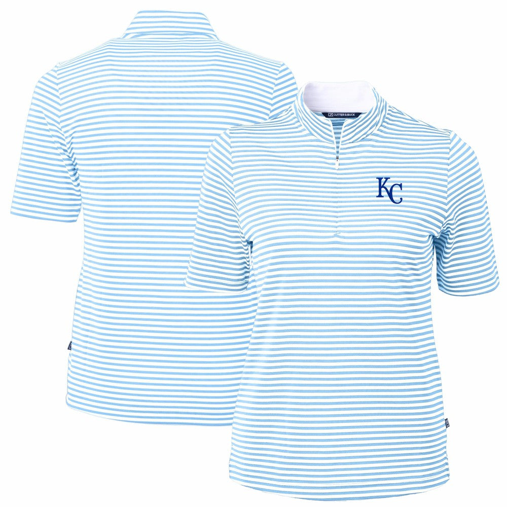 Kansas City Royals Cutter & Buck Women's Virtue Eco Pique Stripe Top | MLB Sale