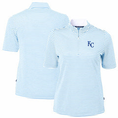Kansas City Royals Cutter & Buck Women's Virtue Eco Pique Stripe Top | MLB Sale