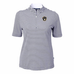 Milwaukee Brewers Cutter & Buck Women's Virtue Eco Pique Stripe Top | MLB For sale