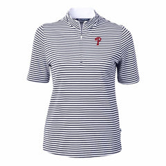 Philadelphia Phillies Cutter & Buck Women's Virtue Eco Pique Stripe Top | MLB On Sale
