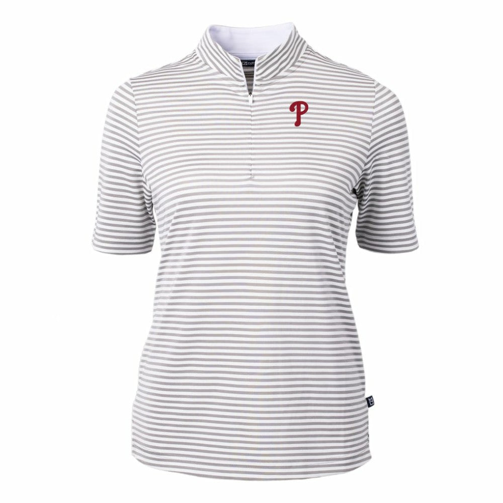 Philadelphia Phillies Cutter & Buck Women's Virtue Eco Pique Stripe Top | MLB For sale
