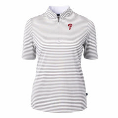 Philadelphia Phillies Cutter & Buck Women's Virtue Eco Pique Stripe Top | MLB For sale
