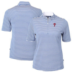 Philadelphia Phillies Cutter & Buck Women's Virtue Eco Pique Stripe Top | MLB Discount