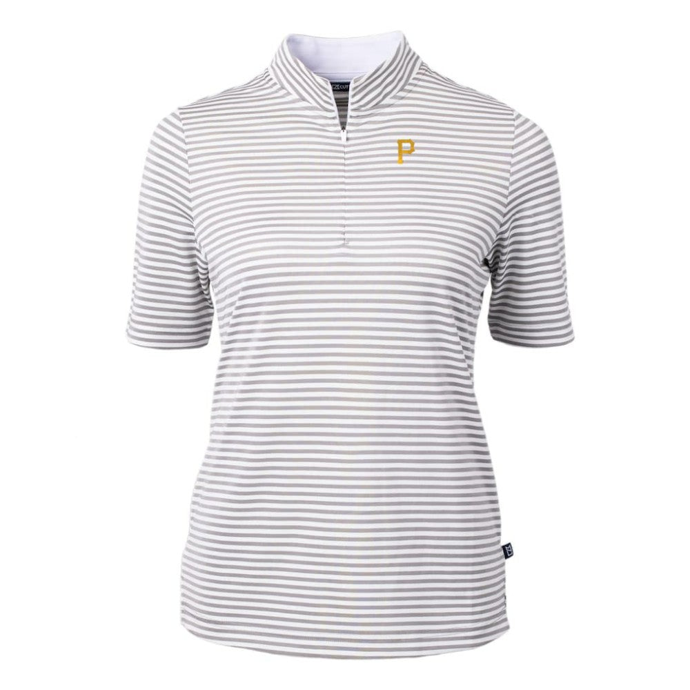 Pittsburgh Pirates Cutter & Buck Women's Virtue Eco Pique Stripe Top | MLB New