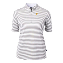 Pittsburgh Pirates Cutter & Buck Women's Virtue Eco Pique Stripe Top | MLB New