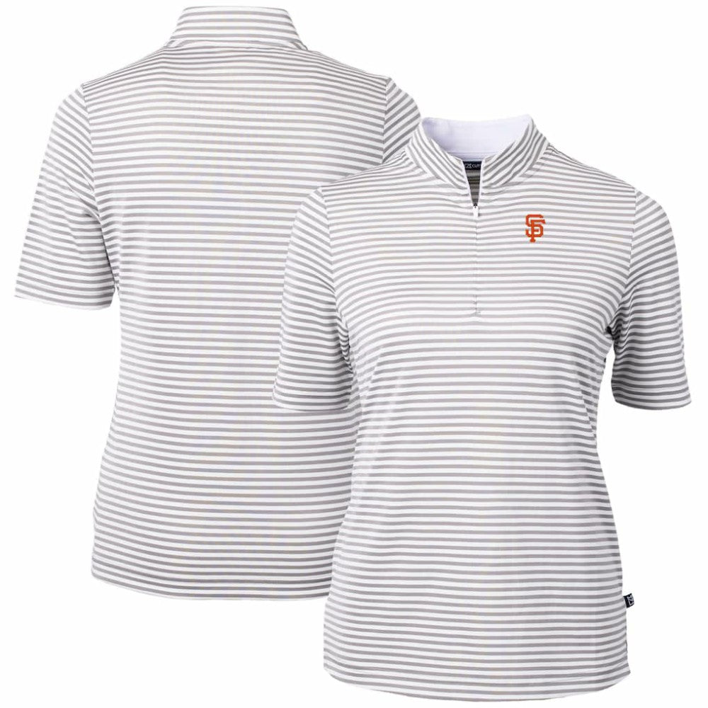 San Francisco Giants Cutter & Buck Women's Virtue Eco Pique Stripe Top | MLB Outlet