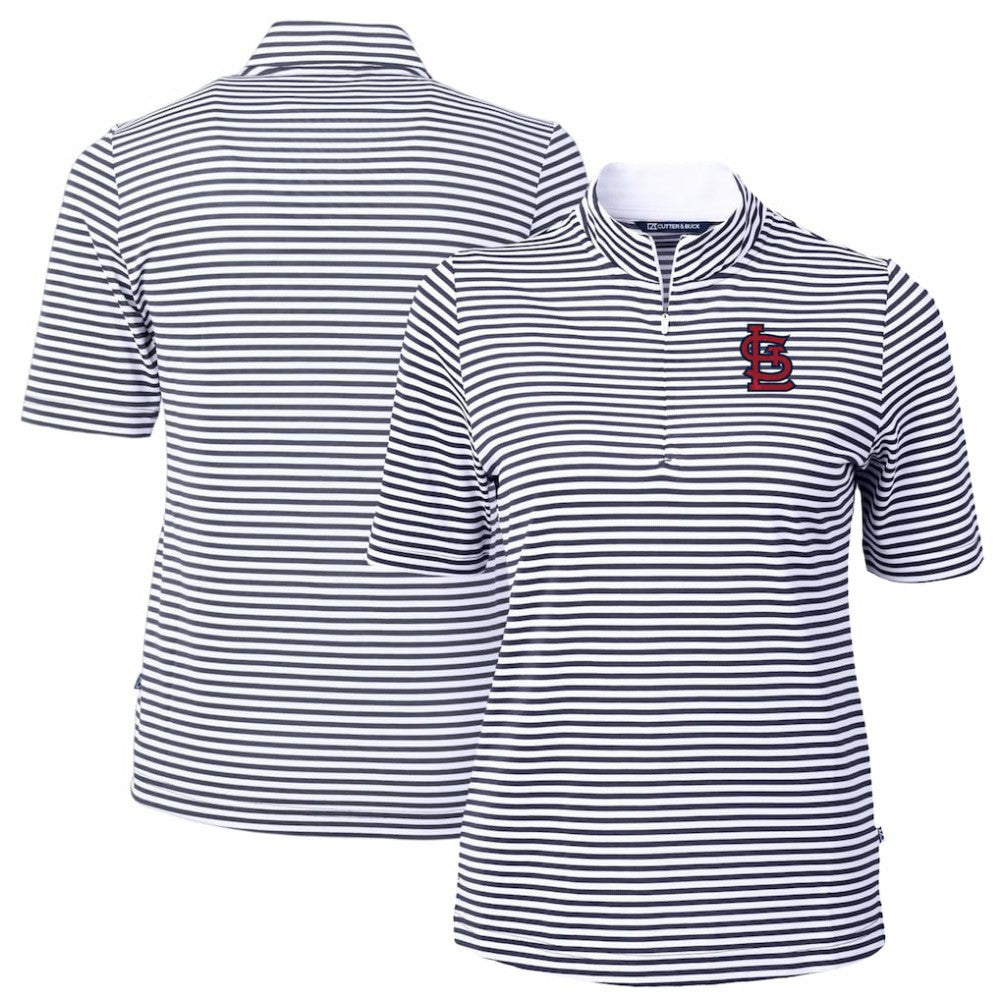 St. Louis Cardinals Cutter & Buck Women's Virtue Eco Pique Stripe Top | MLB Discount