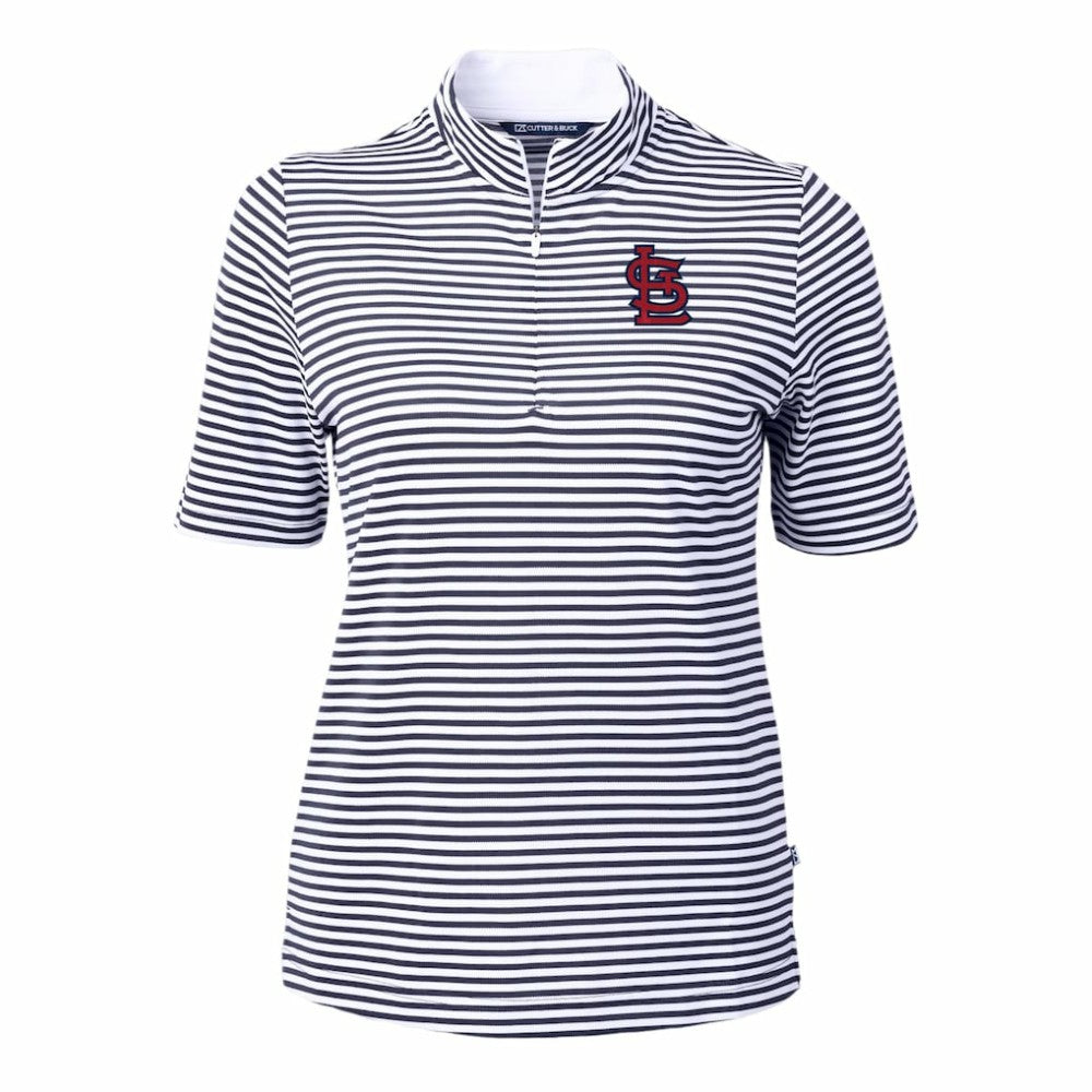 St. Louis Cardinals Cutter & Buck Women's Virtue Eco Pique Stripe Top | MLB Discount