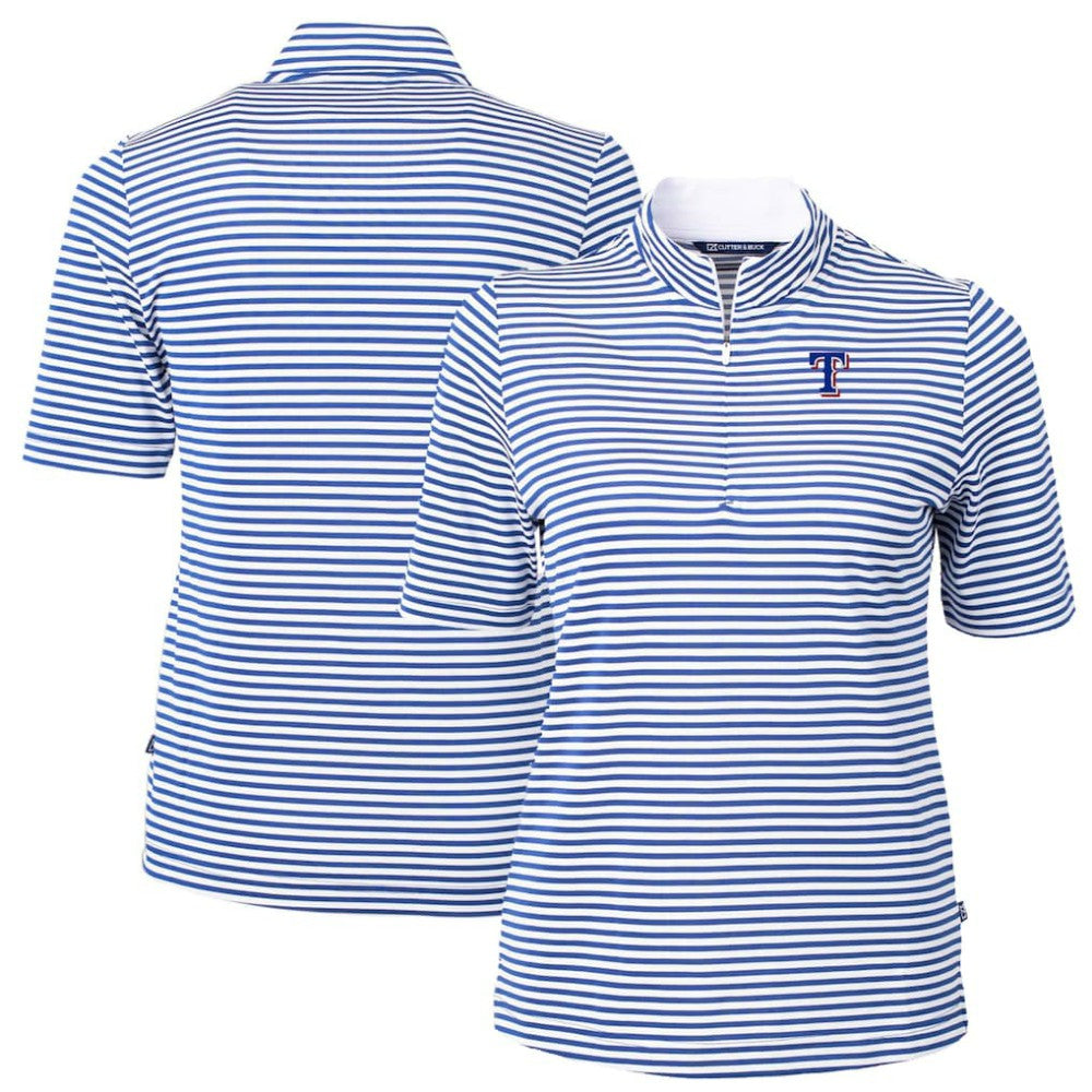 Texas Rangers Cutter & Buck Women's Virtue Eco Pique Stripe Top | MLB Sale
