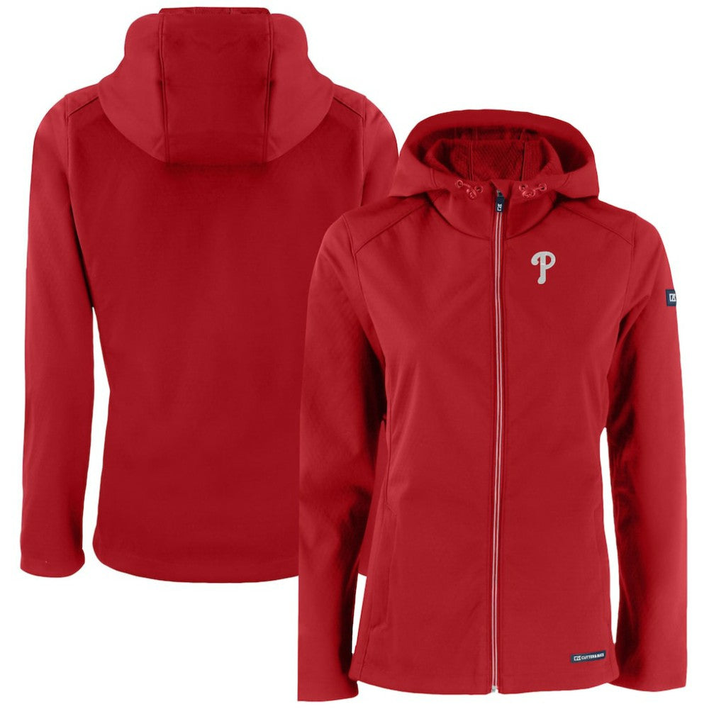Philadelphia Phillies Cutter & Buck Women's Evoke Eco Softshell Recycled Full-Zip Jacket | MLB New