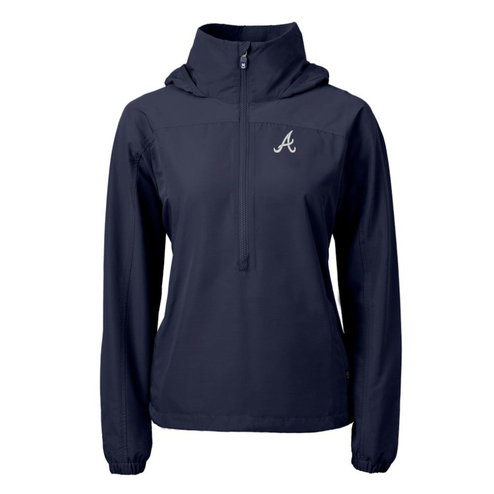 Atlanta Braves Cutter & Buck Women's Charter Eco Recycled Half-Zip Anorak Jacket | MLB Outlet