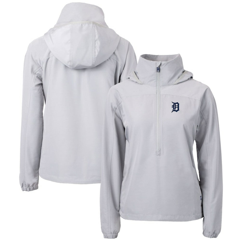 Detroit Tigers Cutter & Buck Women's Charter Eco Recycled Half-Zip Anorak Jacket | MLB New