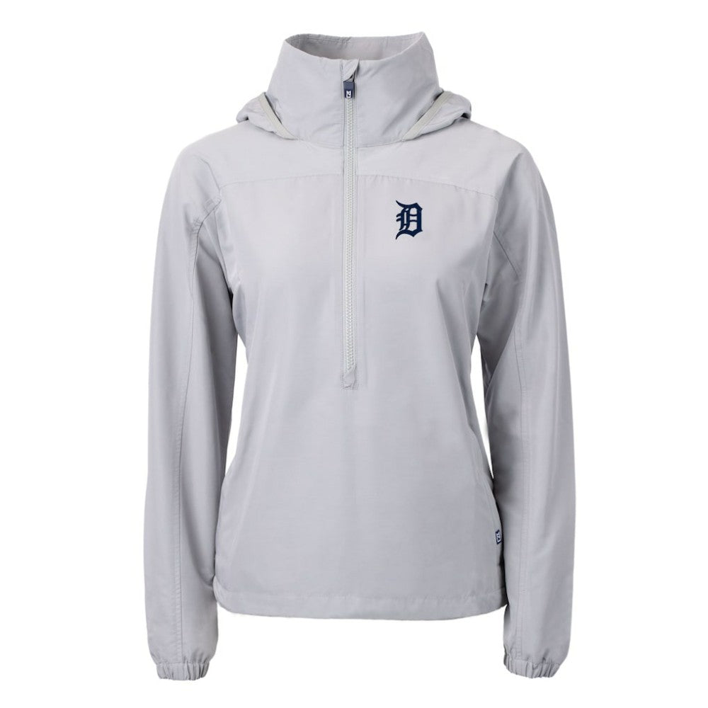 Detroit Tigers Cutter & Buck Women's Charter Eco Recycled Half-Zip Anorak Jacket | MLB New