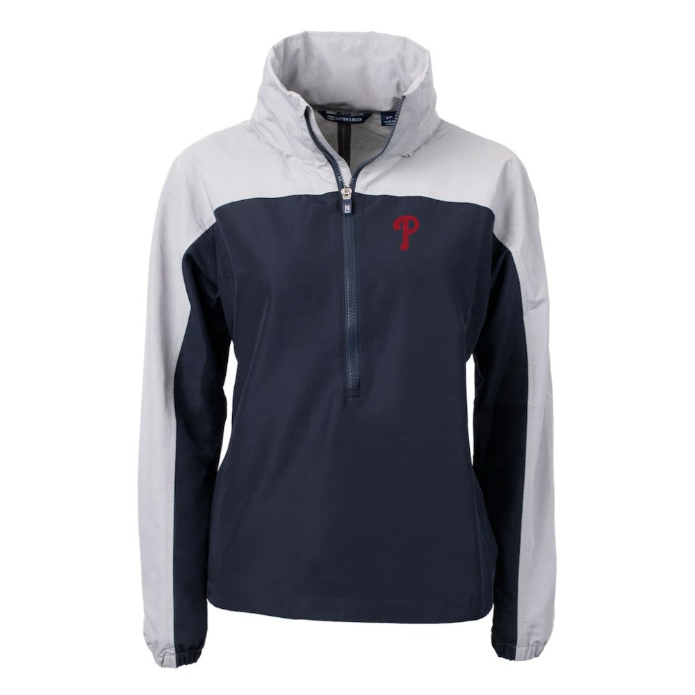 Philadelphia Phillies Cutter & Buck Women's Charter Eco Recycled Half-Zip Anorak Jacket | MLB For sale
